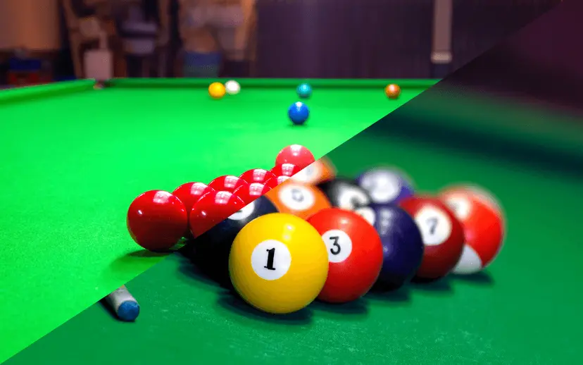 Snooker table close-up